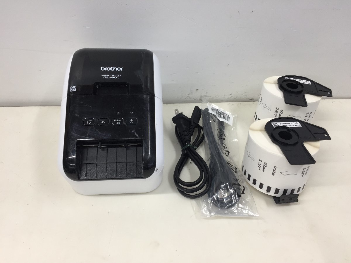 ブラザー工業 感熱ラベルプリンター QL-800　動作確認済 長尺紙テープ（DK-220）２本付属　(管２F）