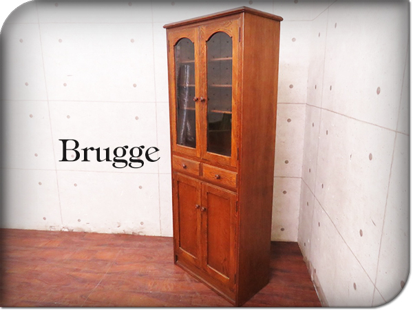  MITSUKOSHI/三越家具/高級/Brugge/ブルージュ/英国/ナラ材/クラシックスタイル/カップボード/2面食器棚/キャビネット/19万/sww364t(食器棚)｜売買されたオークション情報、yahooの商品情報をアーカイ 食器棚