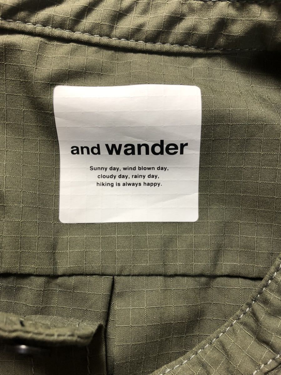 アンドワンダー and wander ロングシャツ プルオーバー アノラック 