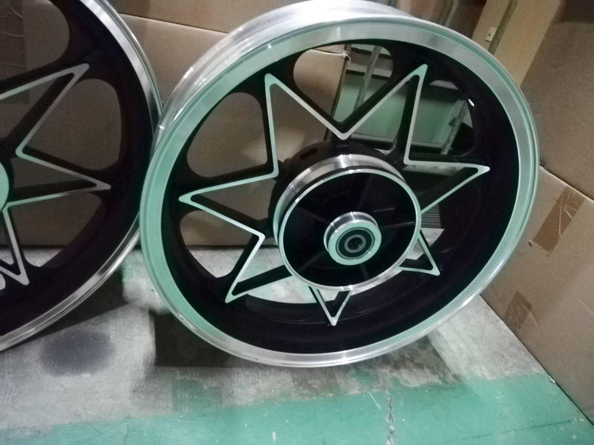 ゼファーX ホイール前後セット 黒 Black 新古品　ナインキャスト　社外 Amazon | ゼファー400 キャストホイール /【ナインキャスト