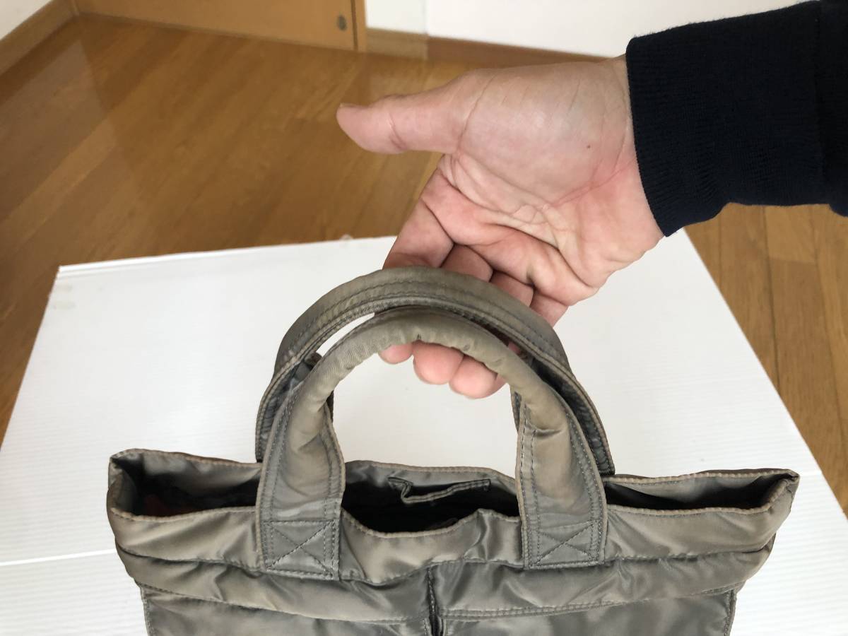 ポーター タンカー トート バッグ ハンド 腕かけ シルバー グレー 遠足 