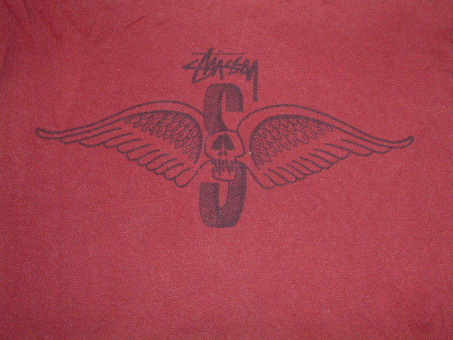 ☆STUSSY ステューシー 90s古いTシャツ USA ワイン色 XL両面プリント 