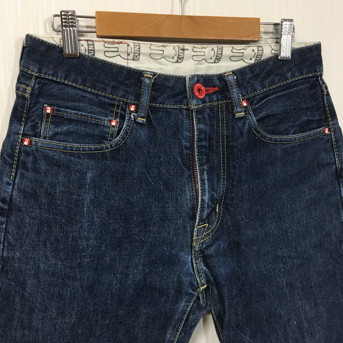 CUNE キューン cune ウサギの通販 うさぎ ウサギ ロゴ プリント ストレート 2連 二連 濃紺 ジーンズ パンツ デニム –