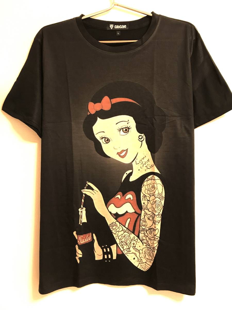 新品【L】白雪姫 ディズニー Snow White☆ロック女子 ☆Tシャツ/GibGae