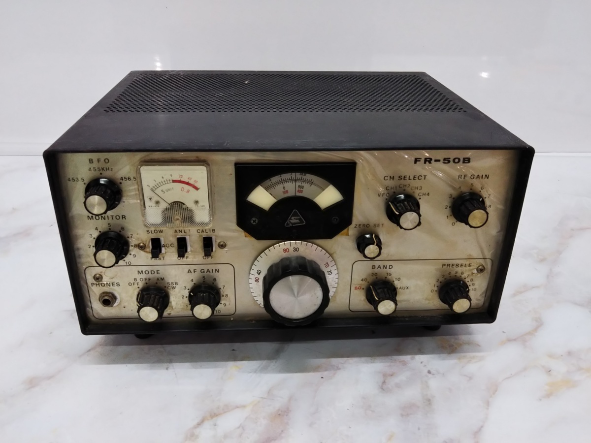m3503★ YAESU 通信型受信機 FR-50B ジャンク品 △現状品 アマチュア無線 真空管受信機 YAESU FR-50B 八重洲無線 通電