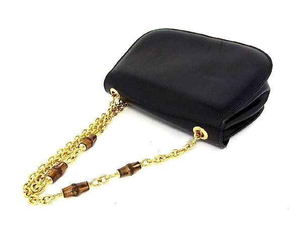 1円 GUCCI グッチ 001 115 1497 PVC×レザー バンブー ターロック