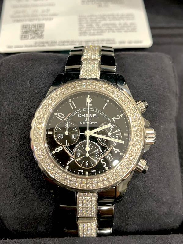極上oh フルダイヤ Chanel J12 41ミリ クロノメンズ腕時計 シャネル スーパーセレブ 昇進祝い 出世 社長 研磨済み 仕上げ J12 売買されたオークション情報 Yahooの商品情報をアーカイブ公開 オークファン Aucfan Com