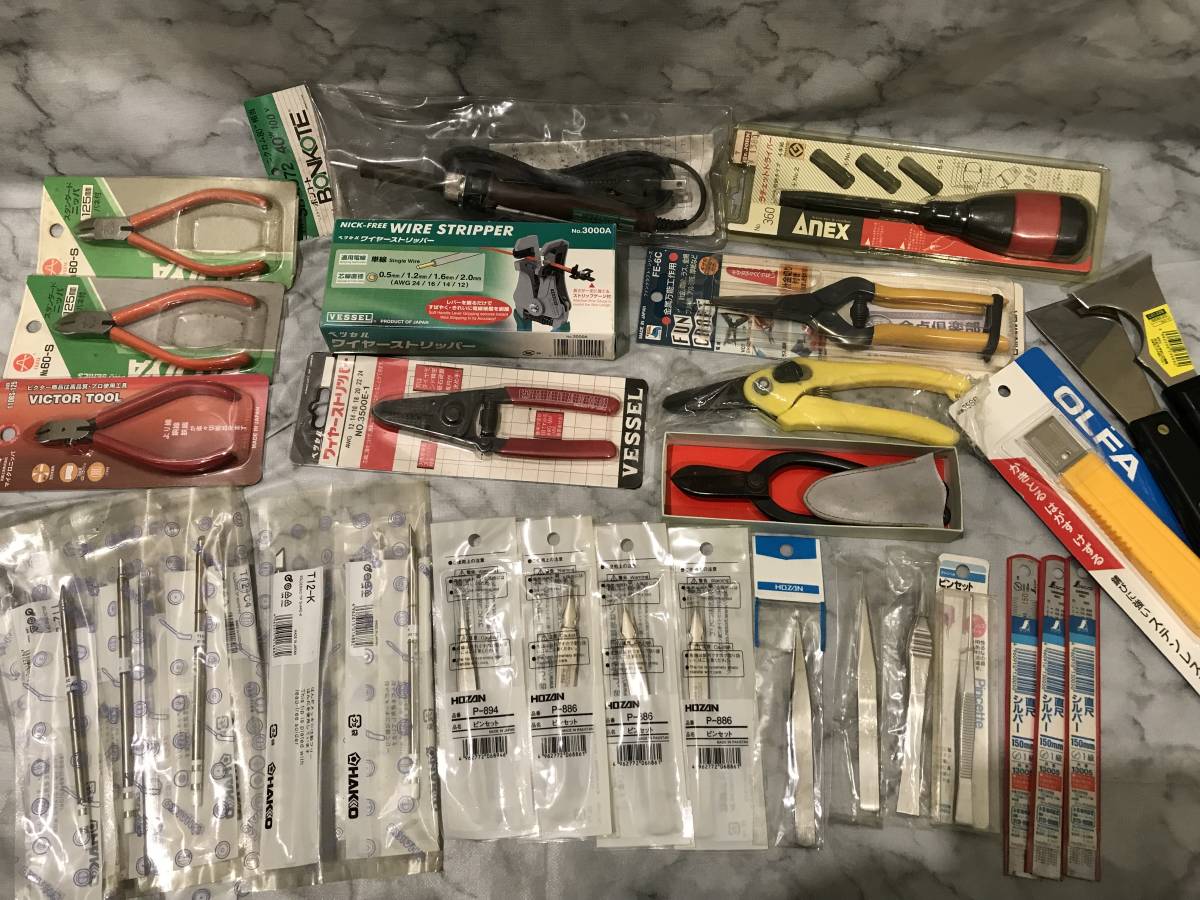 爆買い，セール 多数 手工具 大量/ ニッパ /ワイヤー ストリッパー/ ドライバー /半田こて /ハサミ /スクレーパー/ ピンセット など(工具、DIY用品)｜売買されたオークション情報、yahooの商品情報をアーカイブ その他
