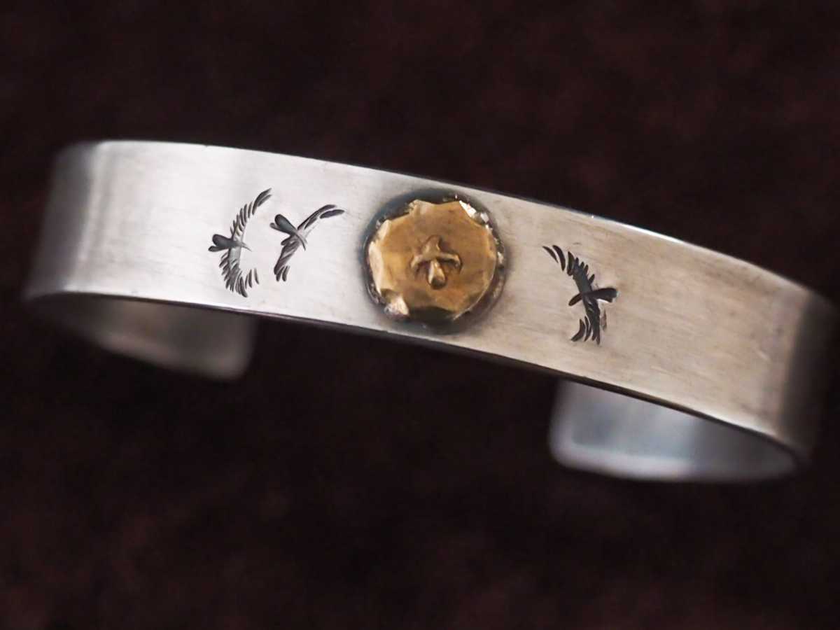 goro's ゴローズ 金イーグル エンド 8本彫り 大鷹 毛彫り バングル