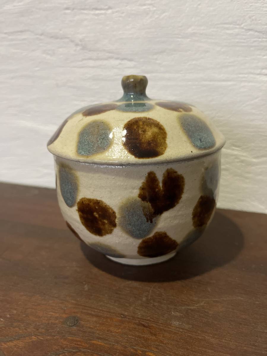 赤褐色の陶器の小壺 木製箱付き Antique Collection Art 【公式通販】