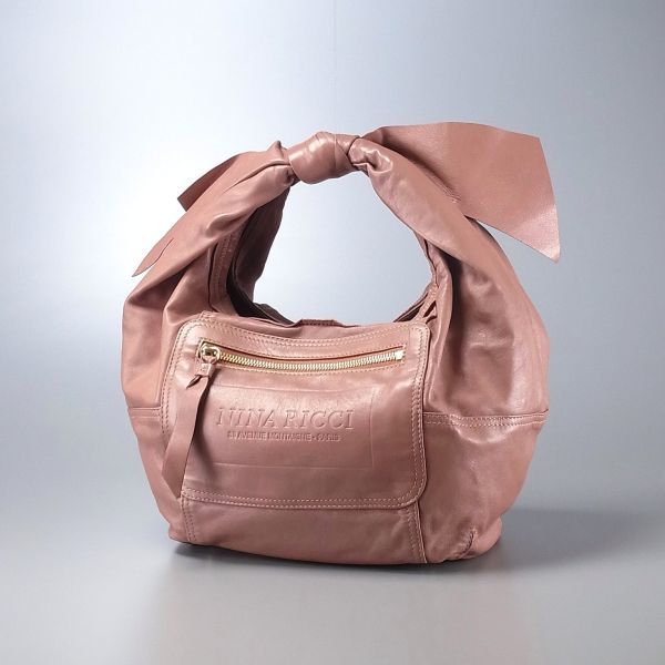 大人気，HOT TE1122 イタリア製 ニナリッチ/NINA RICCI 本革/レザー リボン ハンドバッグ/トートバッグ/手提げ鞄 ピンク系(女性用)｜売買されたオークション情報、yahooの商品情報をアーカイブ公開 - オークフ 女性用