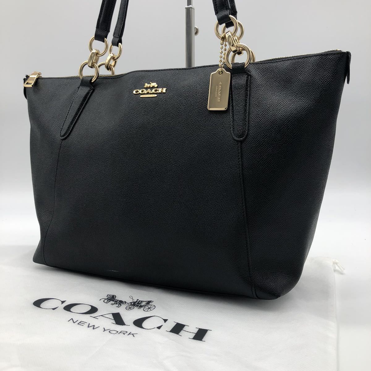1円【未使用級】COACH コーチ メンズ オールレザー ハンドバッグ 