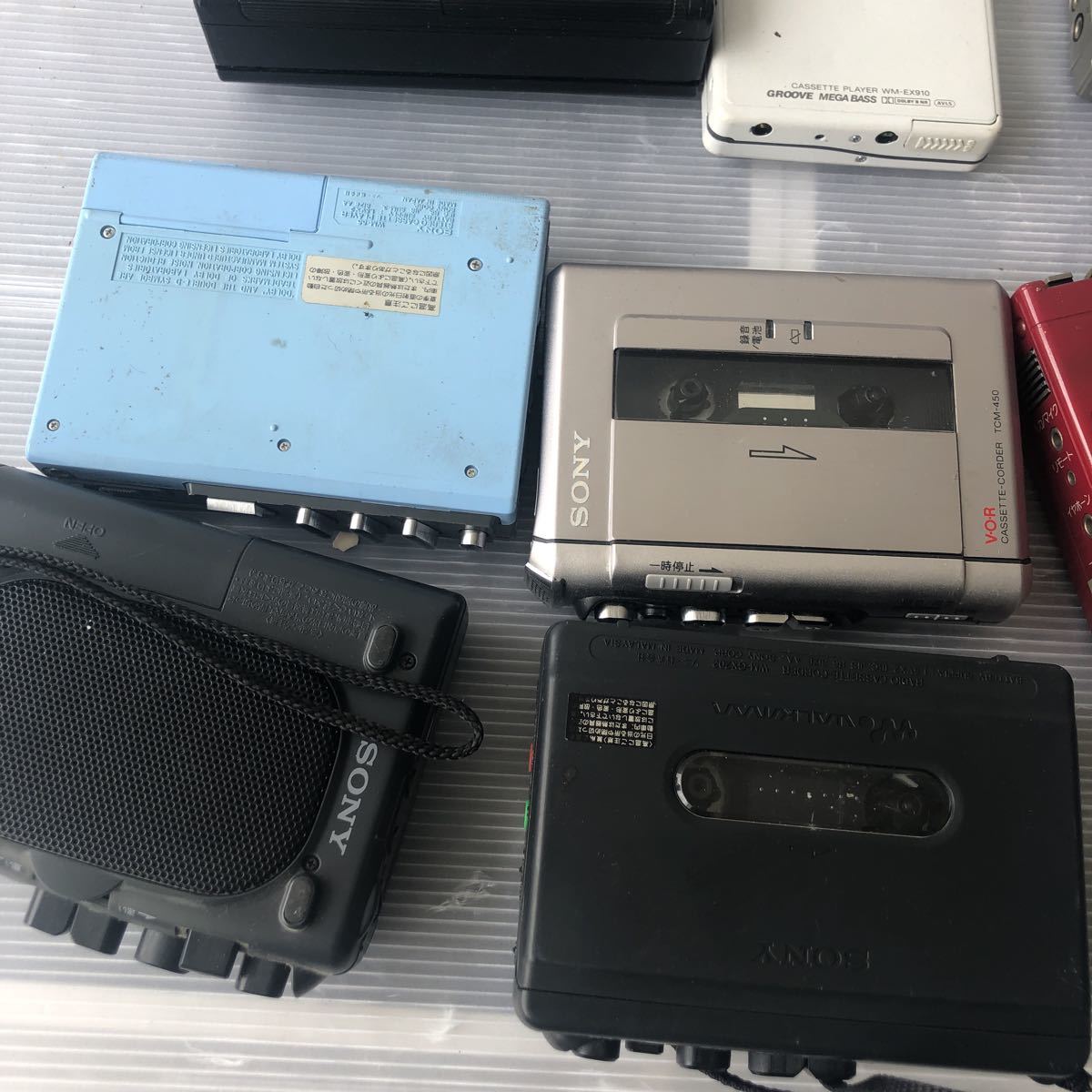 ●SONY 6点セット　本体のみ　WM-GX202・TCM-48 TCM-100・WM-EX910 TCM-45 WM-55 NATIONAL TOSHIBA KT-1950R - Yahoo!オークション 「sony LM CFウォークマン (ブルー)