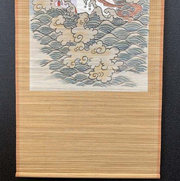 【真作】若狭物外/唐美人春秋図/美人画/掛軸/名家伝来/AD-657 真作】若狭物外/唐美人春秋図/美人画/掛軸/名家伝来/AD-657