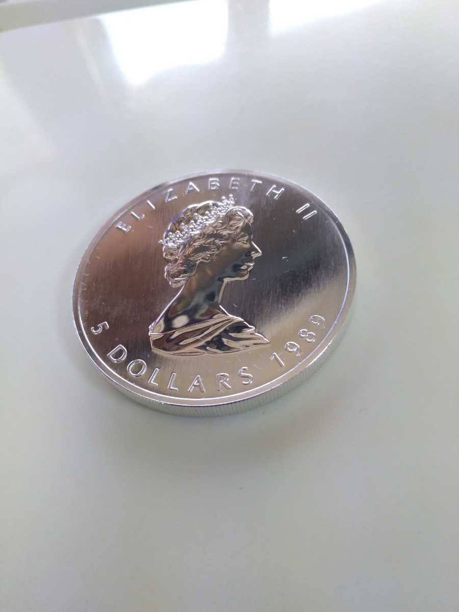 カナダ メイプルリーフ 1989 純銀1オンス 5ドル銀貨(北アメリカ)｜売買 