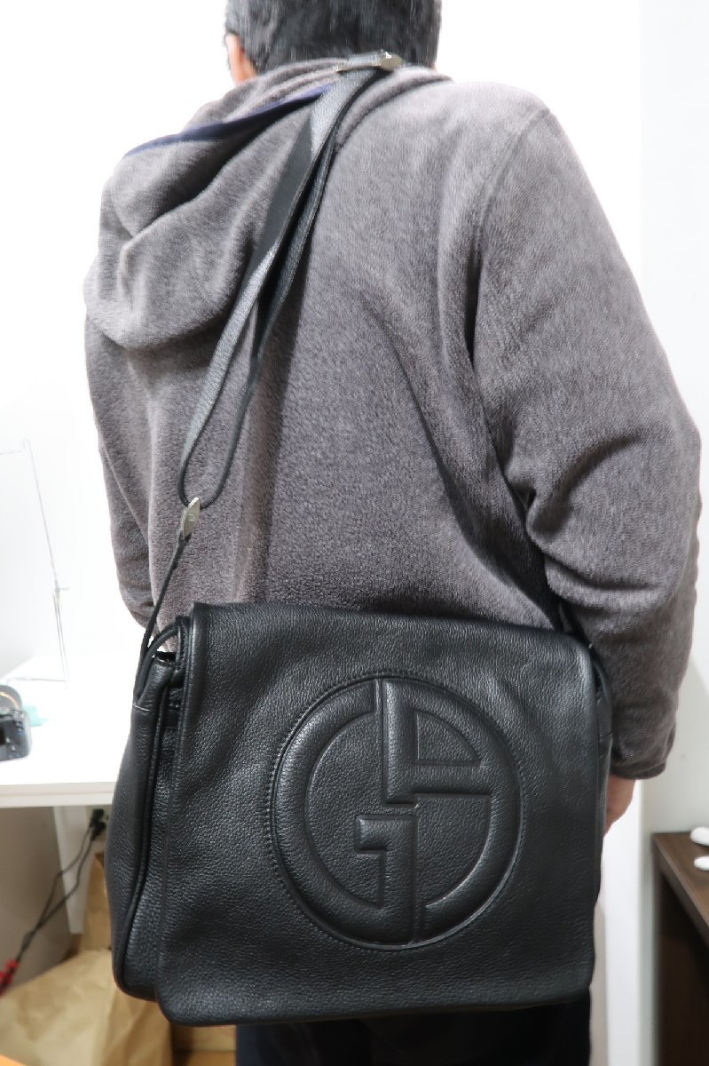 超美品 ジョルジオアルマーニ GIORGIO ARMANI メッセンジャーバッグ