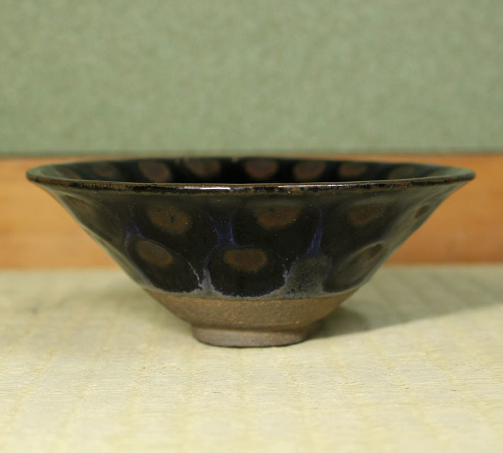 南宋時代　禾目天目茶碗　建窯茶盞 【旧家蔵出し】 希少貴重 唐物(F-93) 南宋時代 禾目天目茶碗 建窯茶盞 旧家蔵出し 希少貴重 唐物(F-93