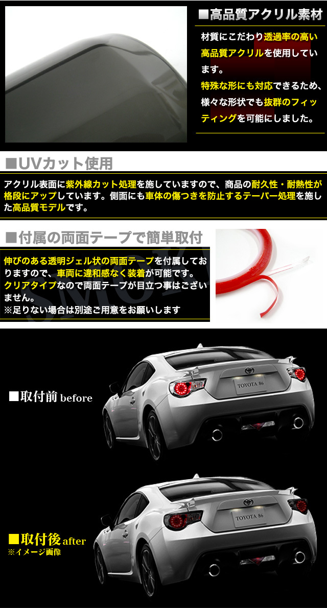 86 ハチロク スモークテールランプカバー 2P FJ3485