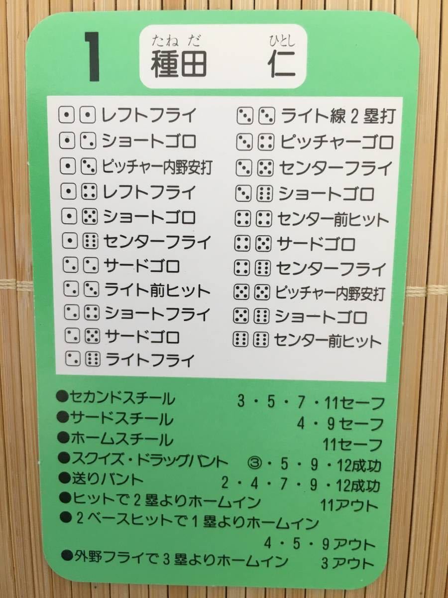 タカラ プロ野球カードゲーム '95年 中日ドラゴンズ 種田 仁 1枚 の