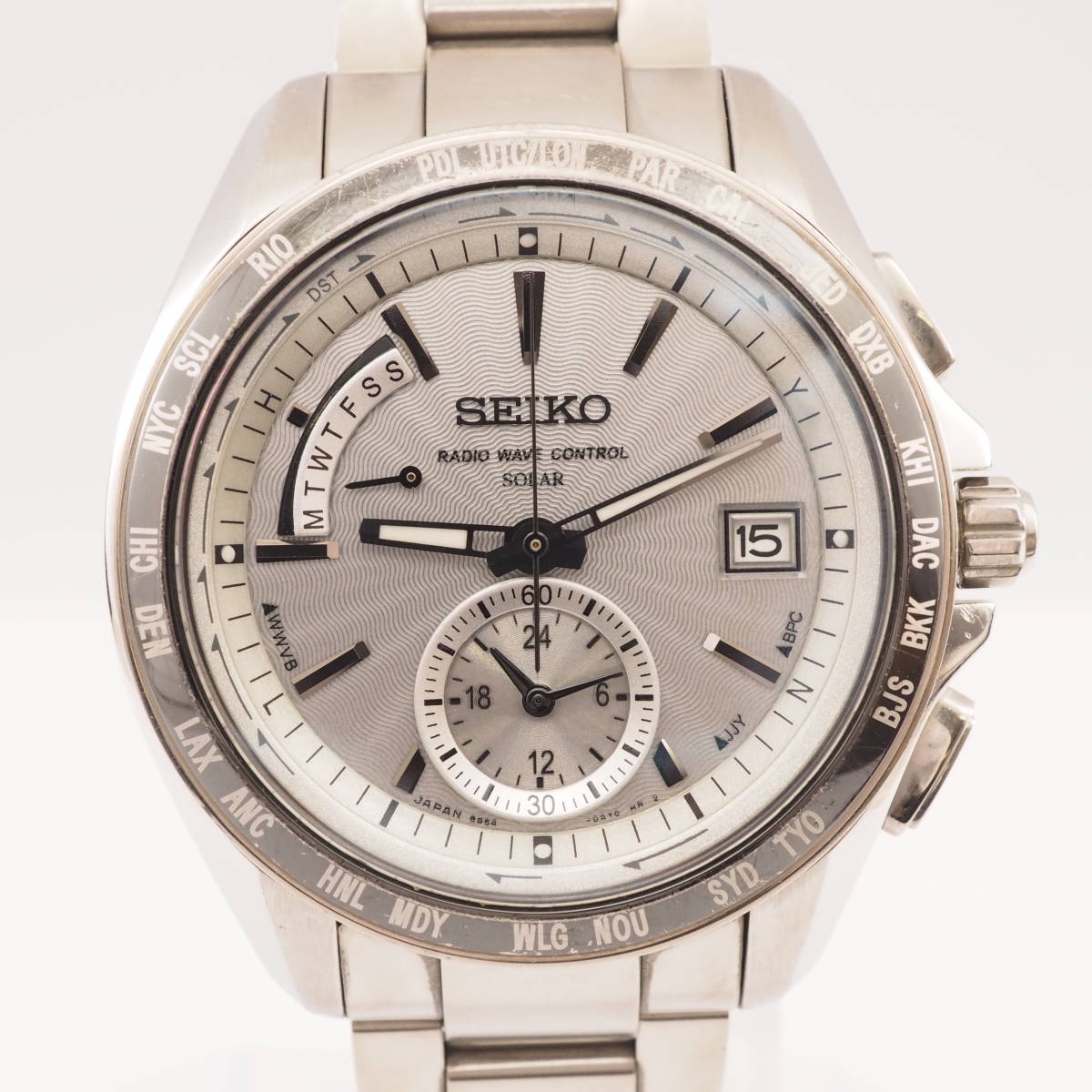 ブライツ ワールドタイム チタン セイコー 電波ソーラー SEIKO 