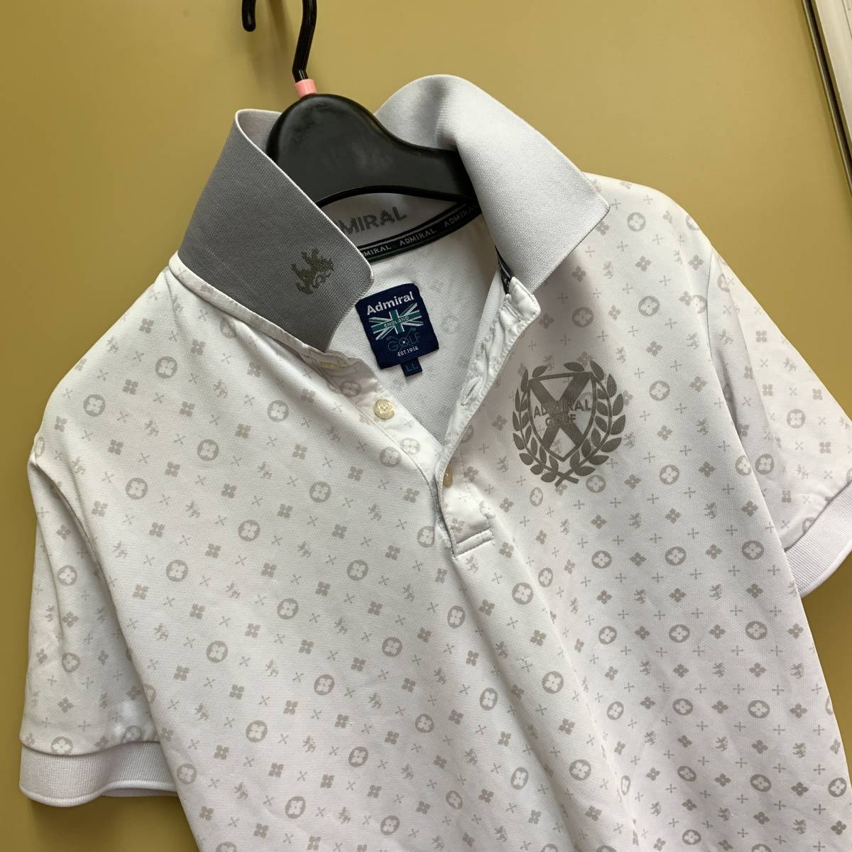 大得価，セール /サイズLL Admiral GOLF/アドミラルゴルフ モノグラム柄.ランパンド.プリント/快適ストレッチ.QUICK-DRY/半袖DRYポロシャツ OW(シャツ)｜売買されたオークション情報、yahooの商品情報をアーカイブ公 シャツ