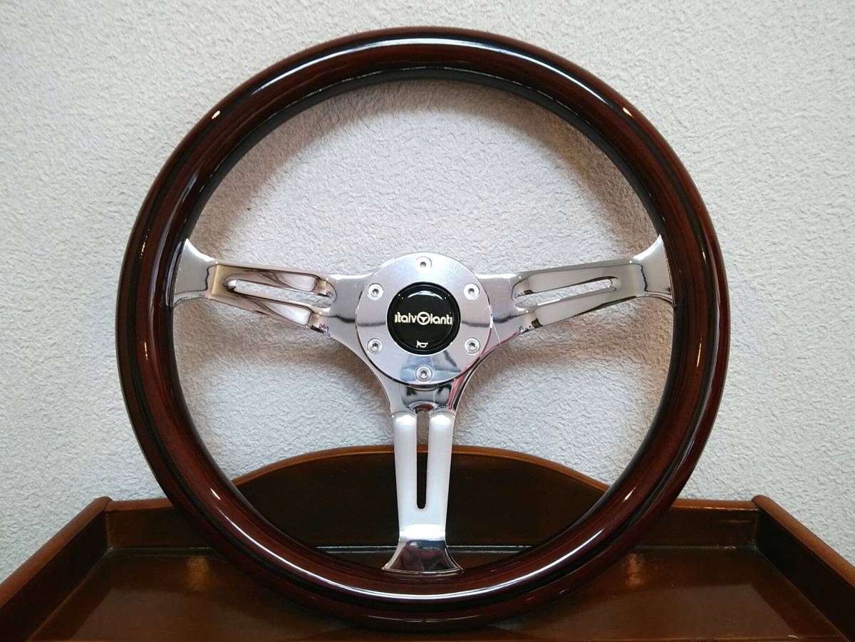 車 NARDI ナルディタイプ クラシック ウッド&メッキスポーク350mm