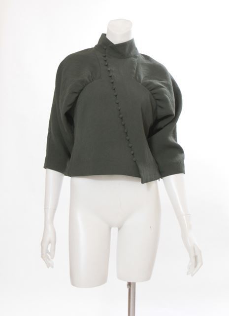 TELOPLAN◆テーロプラン　美品パフスリーブブラウス　グリーン　サイズF