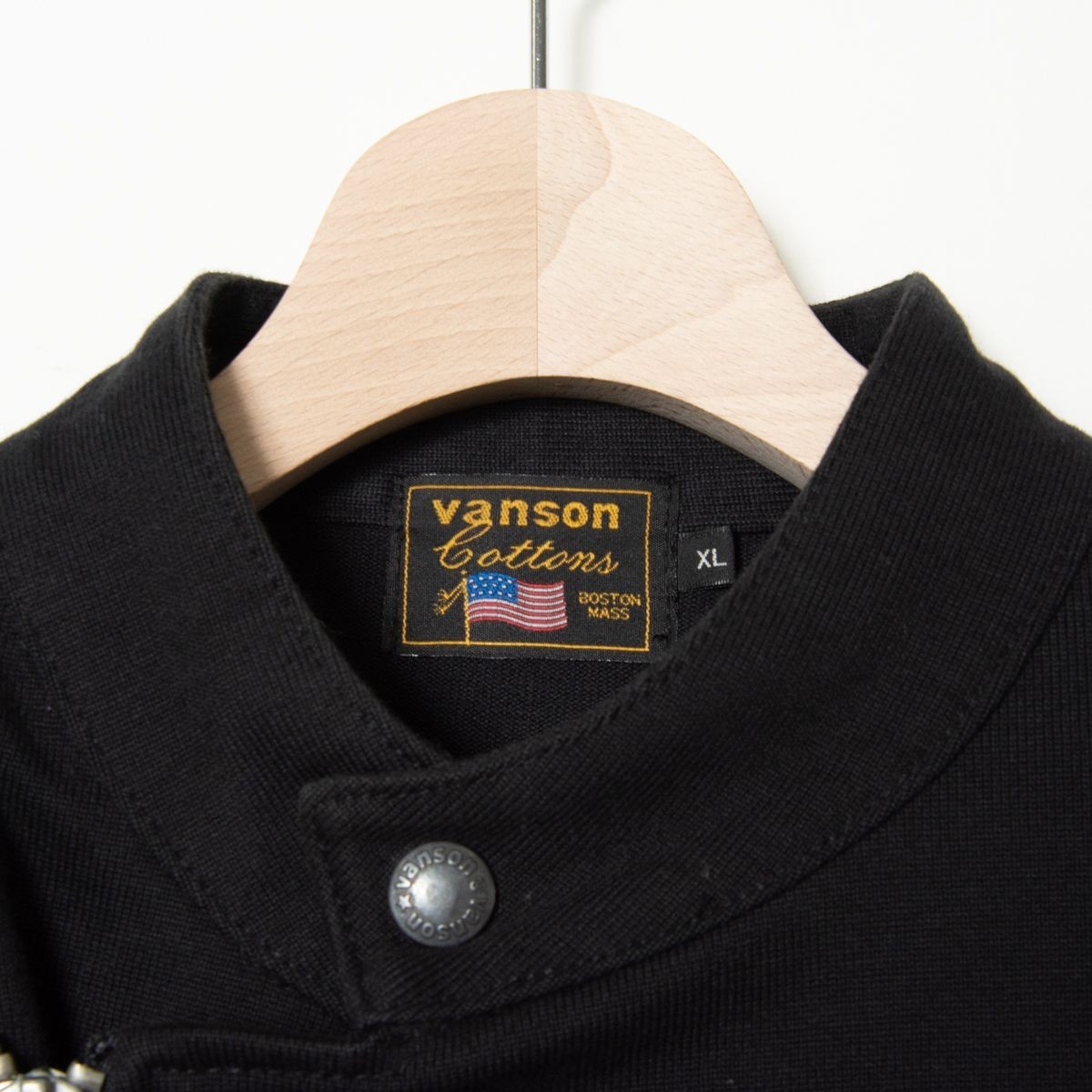 VANSON バンソン ライダースジャケット シングル 黒 ブラック XL 刺繍