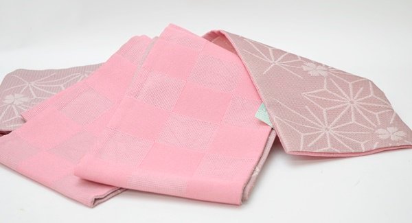 半幅帯 帯 おしゃれ帯 浴衣 ピンク系 麻の葉 桜 花 文庫結び 片蝶結び 貝の口 仕立て上がり 売買されたオークション情報 Yahooの商品情報をアーカイブ公開 オークファン Aucfan Com