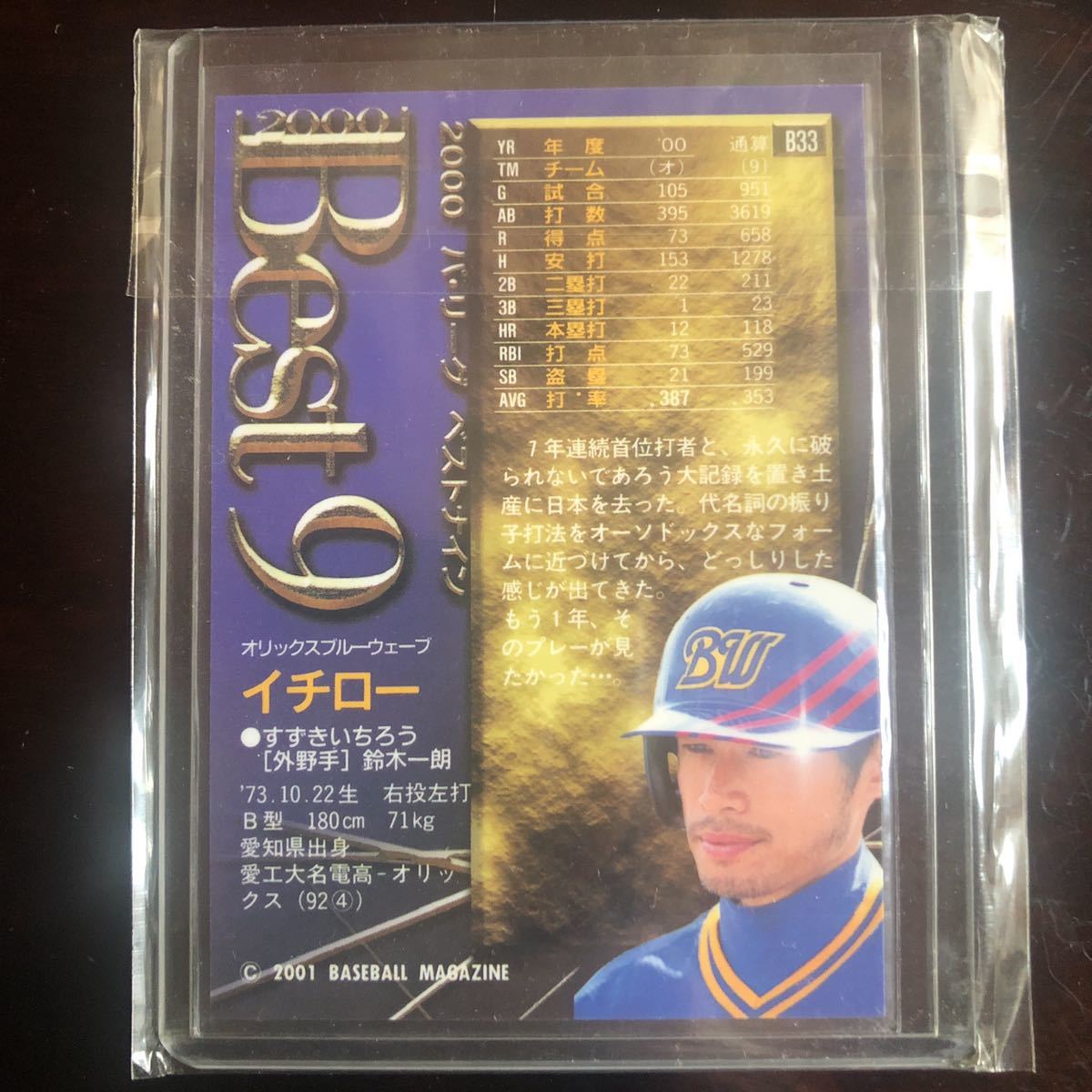 BBM イチロー 公式通販 抽プレ版 0 ベースボールカード G16 抽プレ PSA10 1