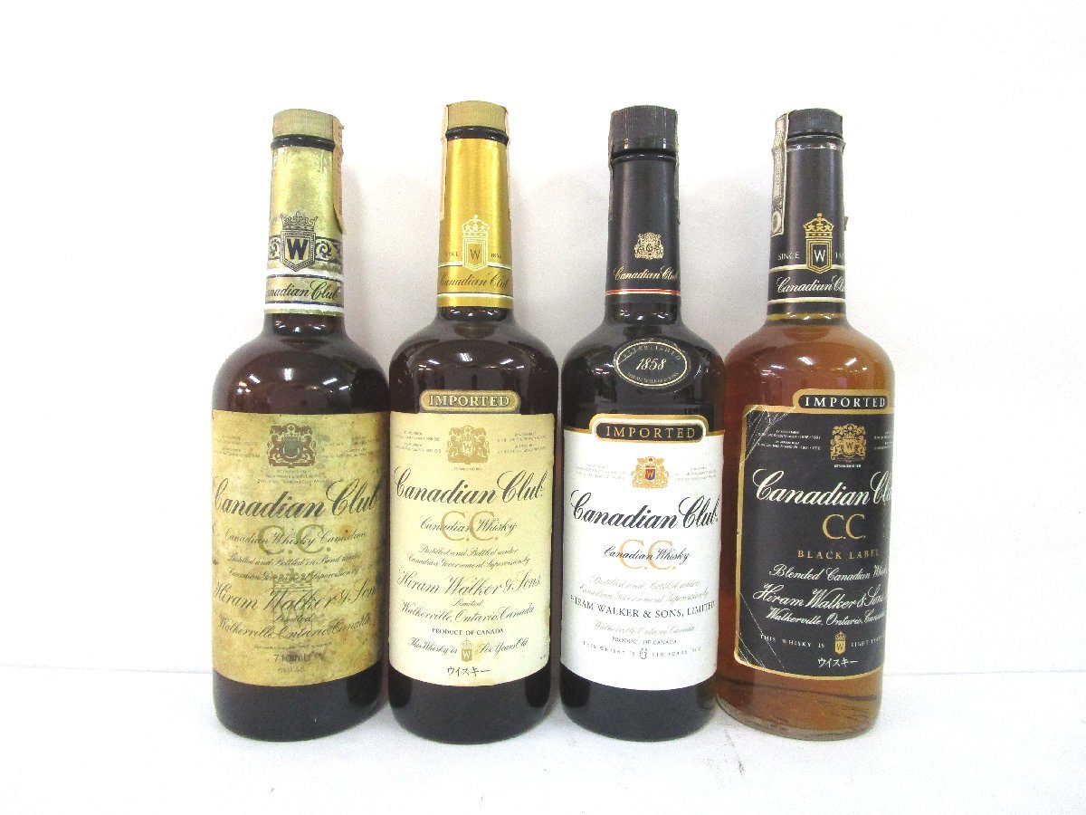 CANADIAN WHISKY カナディアンウイスキー　4本セット　未開栓　古酒 古酒 未開栓 4本セット Canadian Club カナディアン クラブ C.C.
