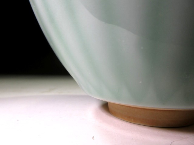 ☆板谷波山 青磁 茶碗（覆輪付き）☆共箱・共布・仕覆☆天目茶碗