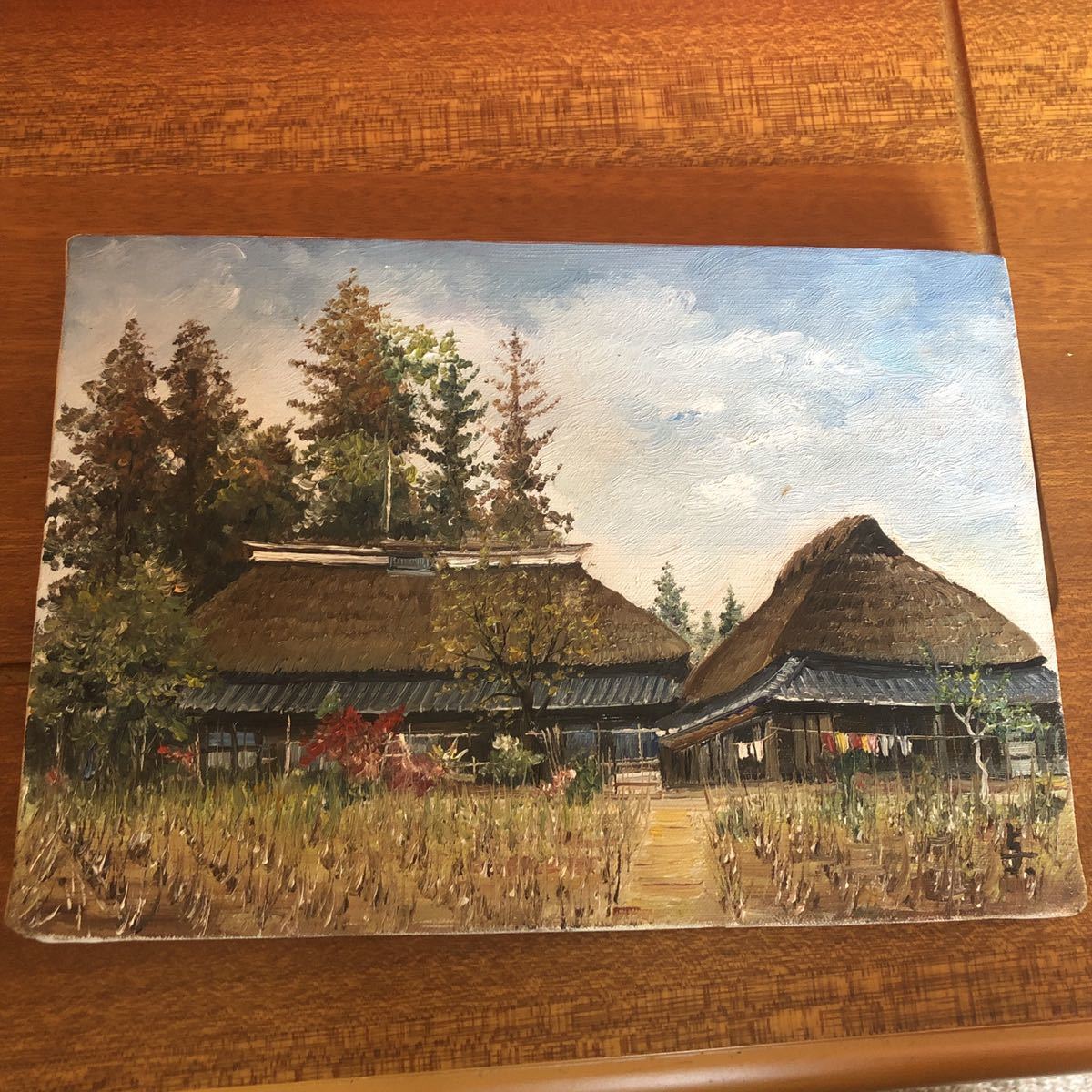 林 与三郎 油絵 林与三郎 「篠山晩秋（兵庫県）」 油絵・油彩画 絵画