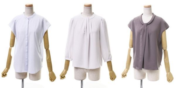  MD4950 3点セット ポール スチュアート/PAUL STUART ストライプ柄 とろみ素材 フレンチスリーブ/長袖 シャツ/ブラウス 青/ベージュ/茶 6(女性用)｜売買されたオークション情報、yahooの商品情報をア 女性用