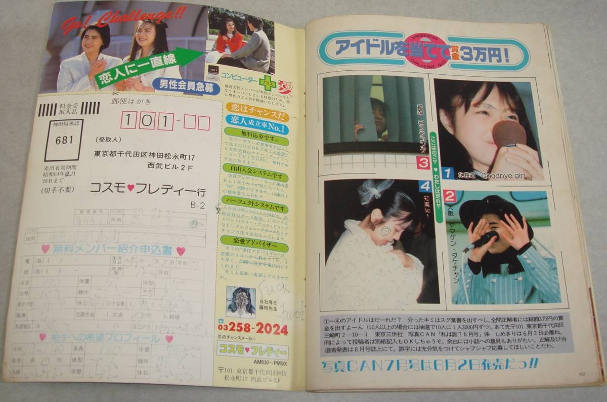 34●写真CAN 1988年6月号 我妻佳代 梁川りお 藤谷美紀 新体操 ハイレグ 水着 ブルマー 女子高生 美少女 セクシーアクション