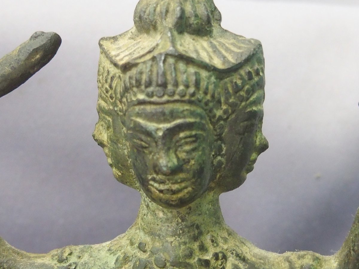 s001 A3 仏教美術 銅製 仏像 多面千手半跏仏 中古品 時代/骨董