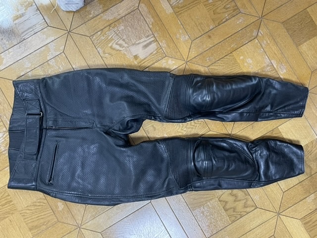 春夏用 革製 メッシュ 黒色 ライディングパンツ NAKATAKE 日本製 