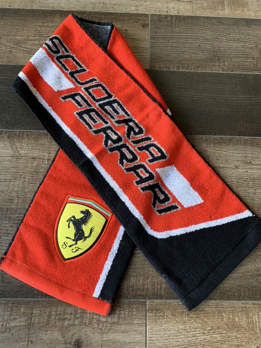 ☆FERRARI フェラーリ 正規 刺繍ロゴ マフラータオル ハンドタオル
