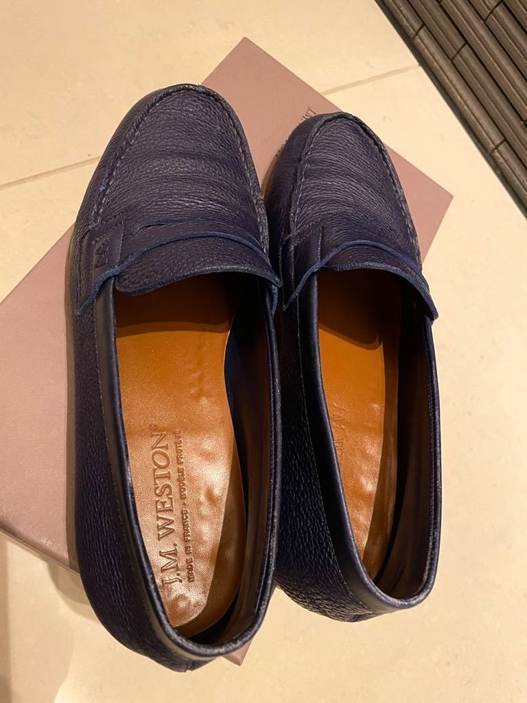 伊勢丹メンズ購入 J.M.WESTON ローファー M DOO 281 ブルー 化粧箱 