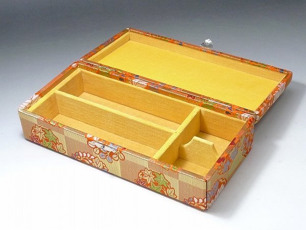△60SK1743△金襴琴柱・猫足ケース 琴道具 箏柱入 和楽器 諏訪琴光堂和