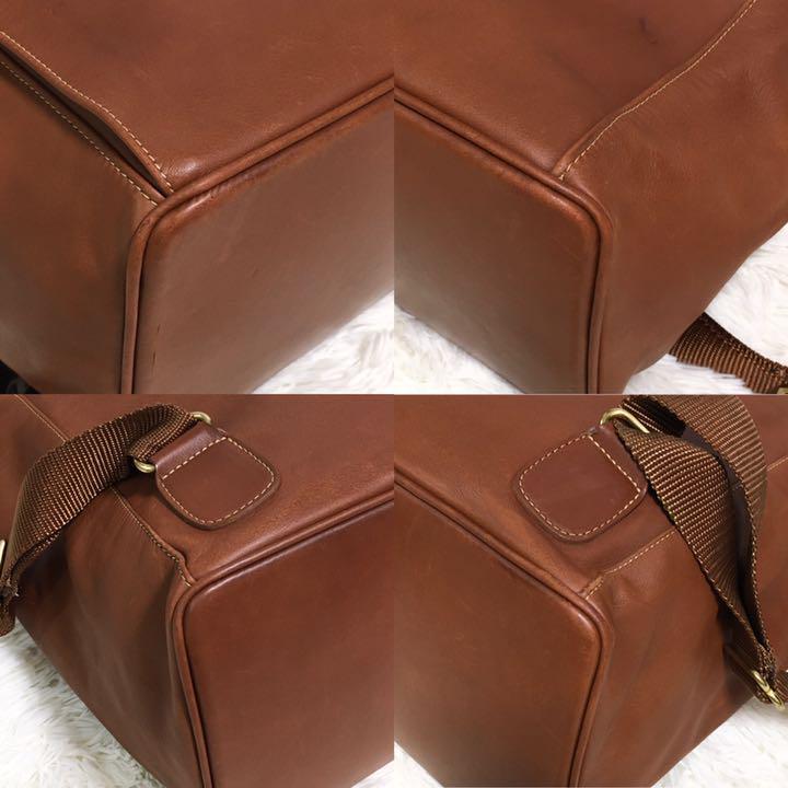 美品 OLD COACH 0529 リュック コーチ ブラウン 美品オールドコーチ リュックサック 巾着0529 オールレザー ブラウン