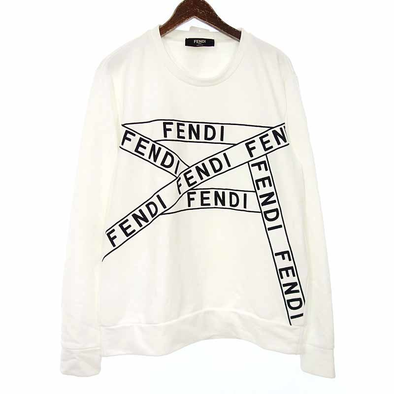 フェンディ/FENDI ロゴ 刺繍 クルーネック スウェット