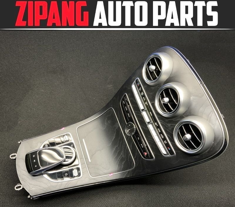 MB201 W205 C180T AV AMGスポーツ 前期 センターコンソール 木目/ウッド パネル ▲塗装割れ/メッキ部剥げ有り ◎