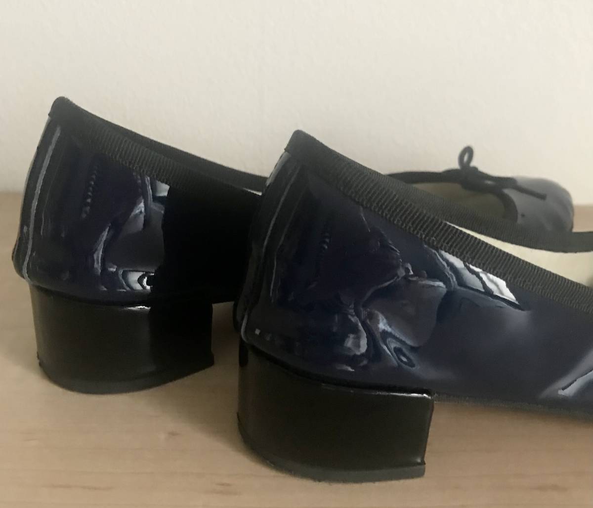 repetto レペット カミーユ 38 ネイビーブルー×ブラック 紺色×黒