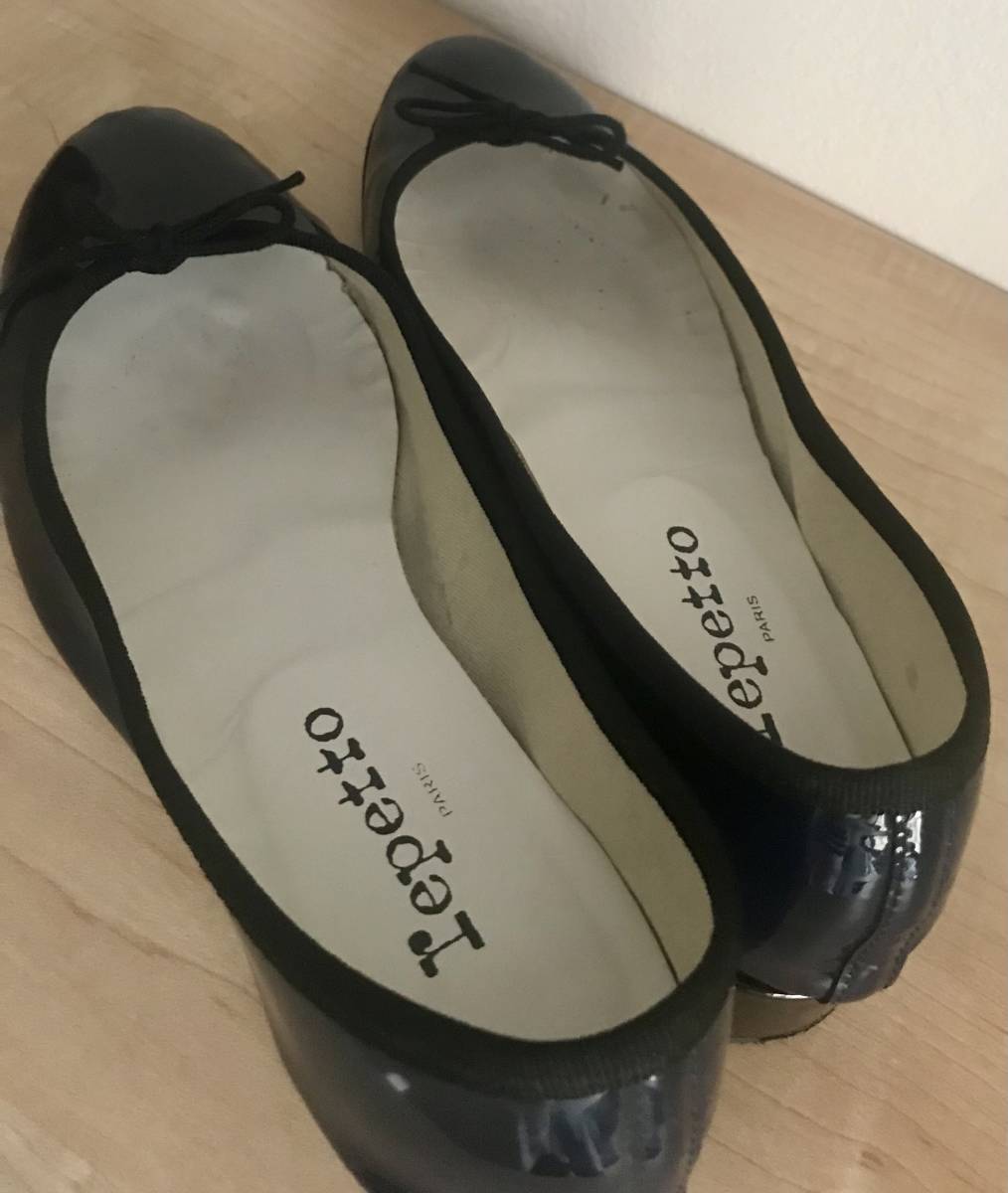 repetto レペット カミーユ 38 ネイビーブルー×ブラック 紺色×黒
