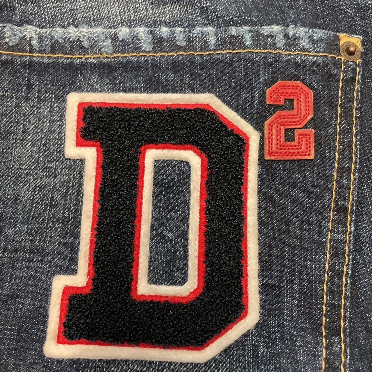 DSQUARED2 ディースクエアード ダメージ加工 フェルトロゴ デニム
