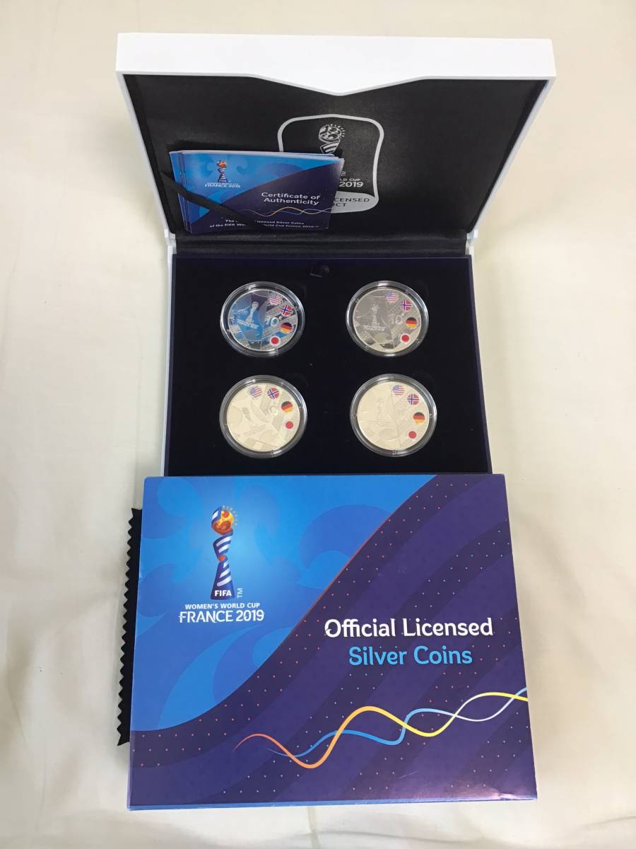 FIFA WORLD CUP FRANCE 2019 ワールドカップ 公式シルバーコイン カラー銀貨4種セット 10