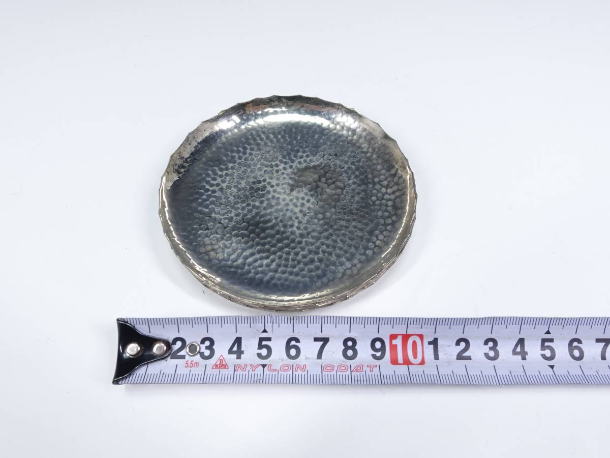 高山三松堂 銀製銘々皿六枚 総重量：337g 木箱入 ○ 銀製品 茶道具