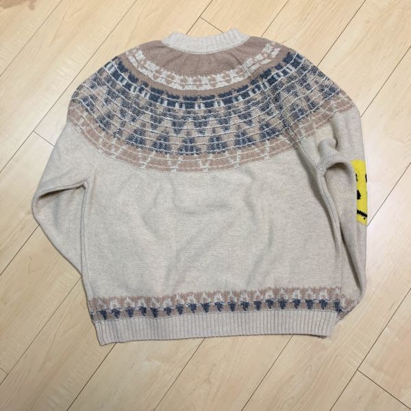 キャピタル KAPITAL 5Gウール ノルディック柄 HAPPYパッチ ラグラン  