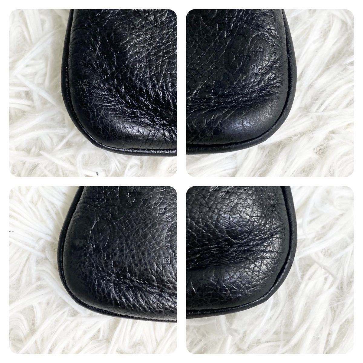 1円〜 【美品】 GUCCI グッチ ショルダーバッグ シマレザー オール 